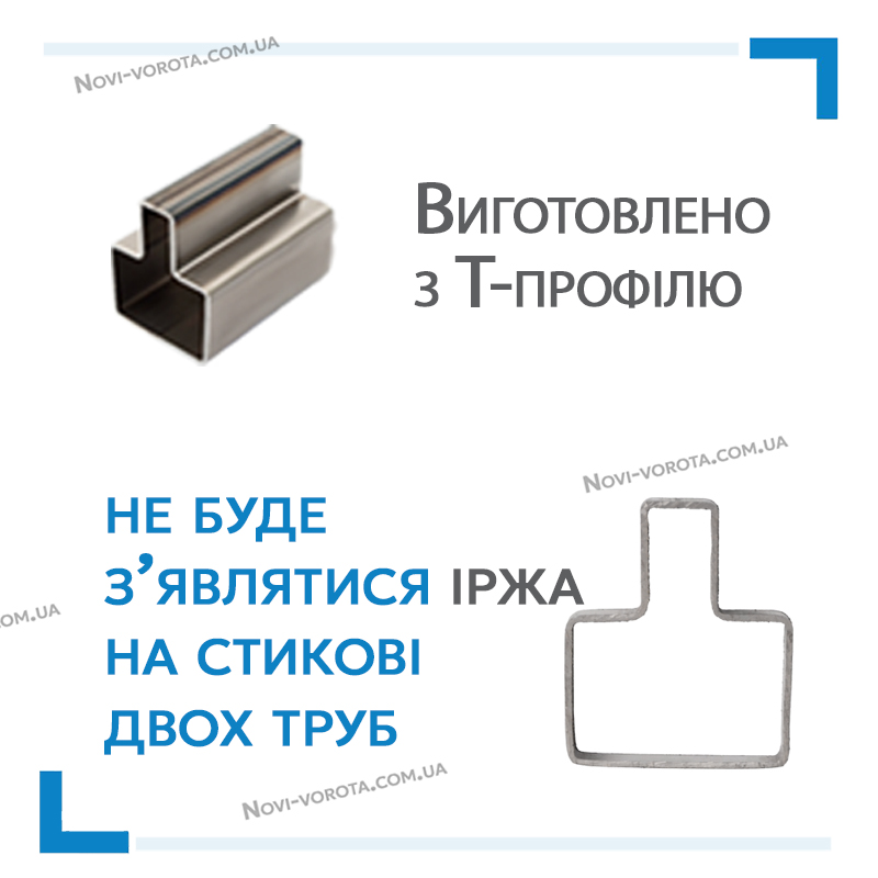 Каркас відкатних з вбудованою хвірткою з Т-профілю, ворота на проєм 3м