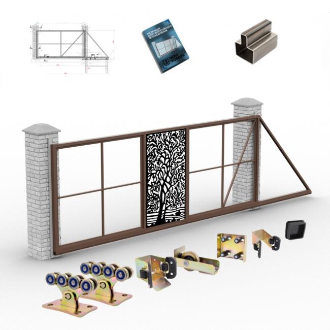 Каркас откатных с лазерной панелью из Т-профиля